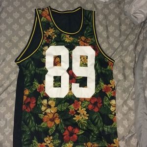Flower print jersey / blazer number 89
